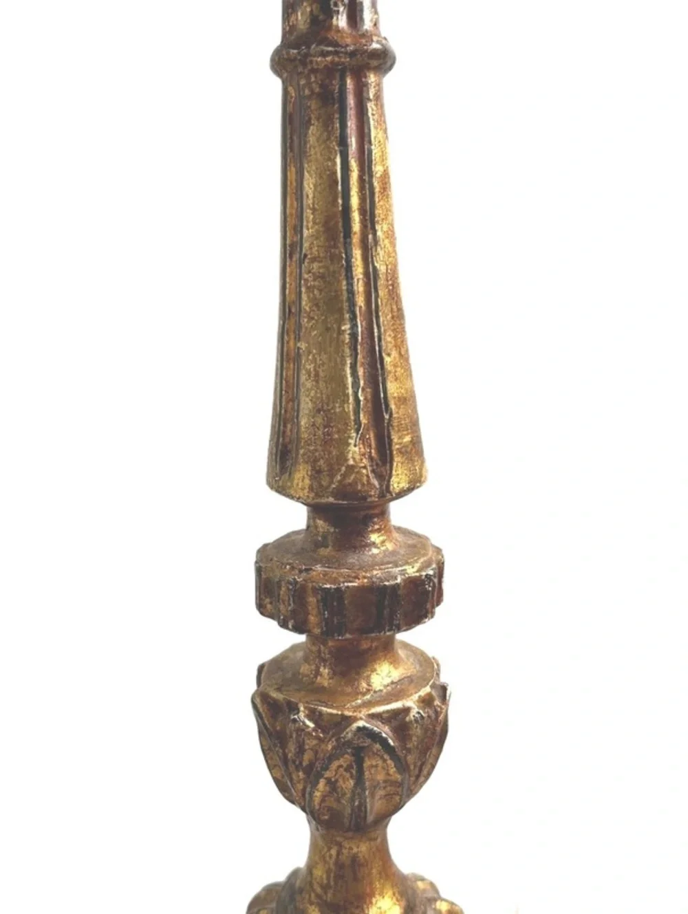 Vintage Hollywood Regency Gold Gilded Candlestick Table Lamp